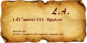 Löwentritt Agaton névjegykártya